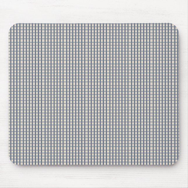 Country Blue Gingham Checks Mouse Pad (Front)