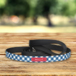 Country Blue Gingham Custom Name Pet Lead<br><div class="desc">Adorable custom name dog leash featuring a stylish country chic blue gingham pattern. Personalize it by replacing the placeholder text. For more options such as to change the font and it's size click the "Customize it" button. *Please note that the Zazzle Watermark that appears in the zoom preview will not...</div>