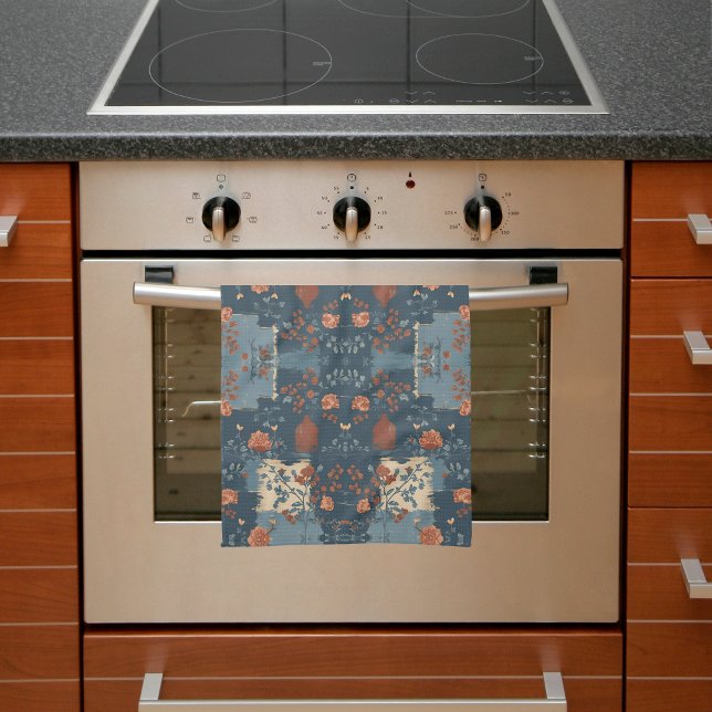 Country Blue Rust Rustic Farmhouse  Kitchen Towel (Creator Uploaded)