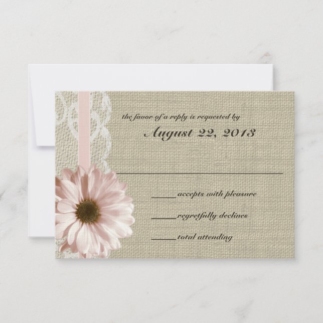 Country Blush Daisy and Lace Burlap Response (Front)