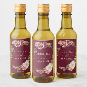 Country Boho Rustic Wedding Favours Mini Wine Labe Wine Label