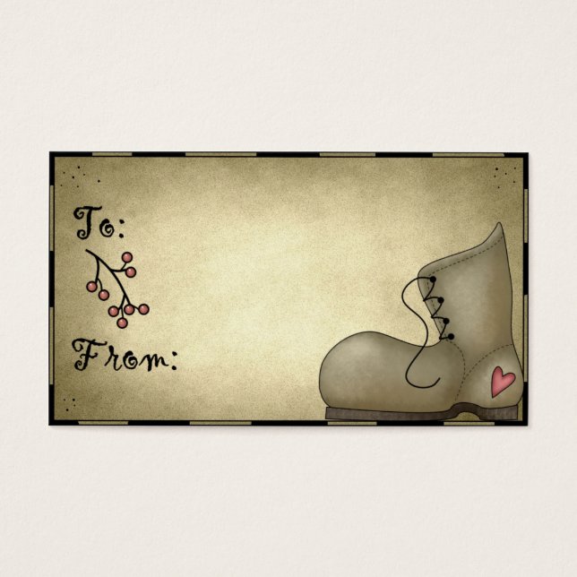 Country Boot - Tags cadeaux de vacances (Devant)