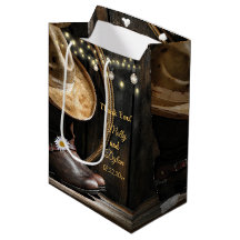 Country Boots, Hat & Barn Wood Wedding Medium Gift