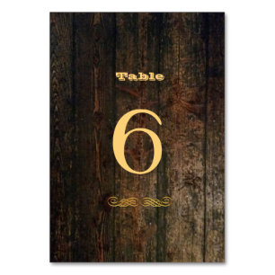 Country Boots Hat Barn Wood Wedding Table No. Card