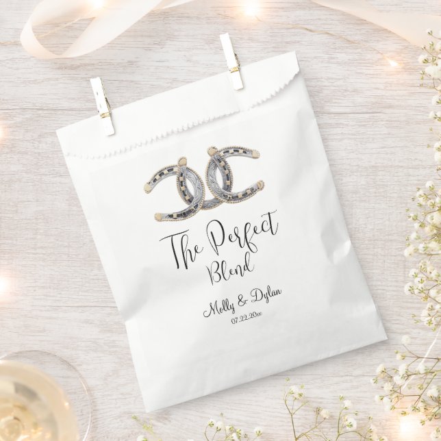 Country Boots Hat Horseshoes Wedding Favour Bag (Clipped)