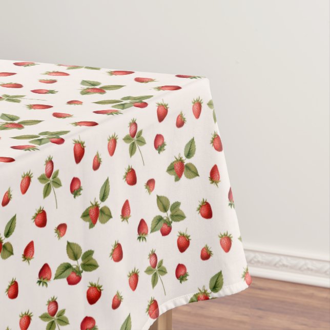 Country Botanical Strawberries Tablecloth (In Situ)