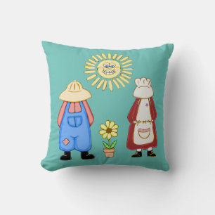 Country Boy and Girl Carré Coussin