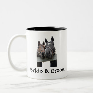 Country Bride and Groom Two-Tone Coffee Mug