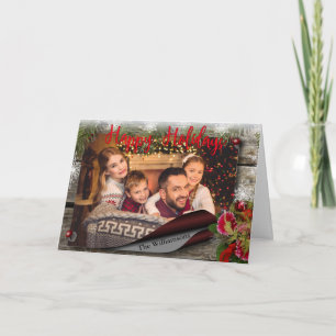 Country Bulletin Board Happy Holidays Photo Holiday Card