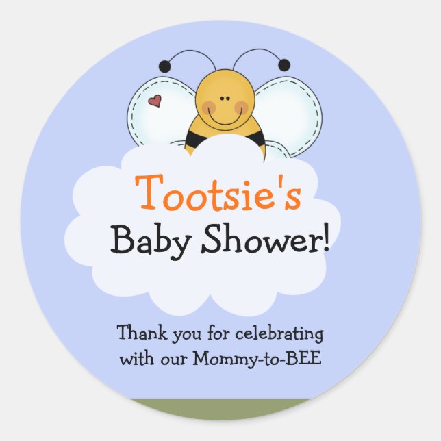 Country Bumble Bee Customized Favour Sticker (Front)