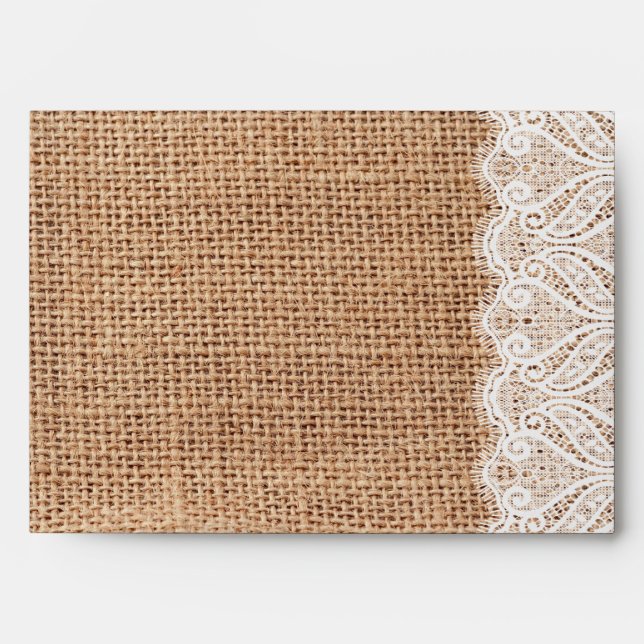 Country Burlap and Lace Print Envelopes (Front)