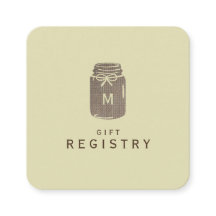 Country Burlap Mason Jar Wedding Gift Registry