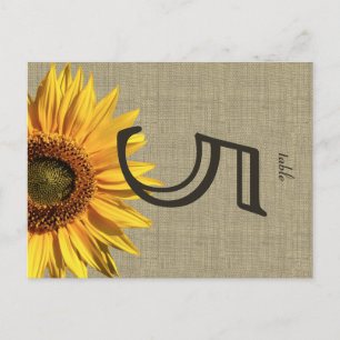 Country Burlap Sunflower Carte Mariage Table