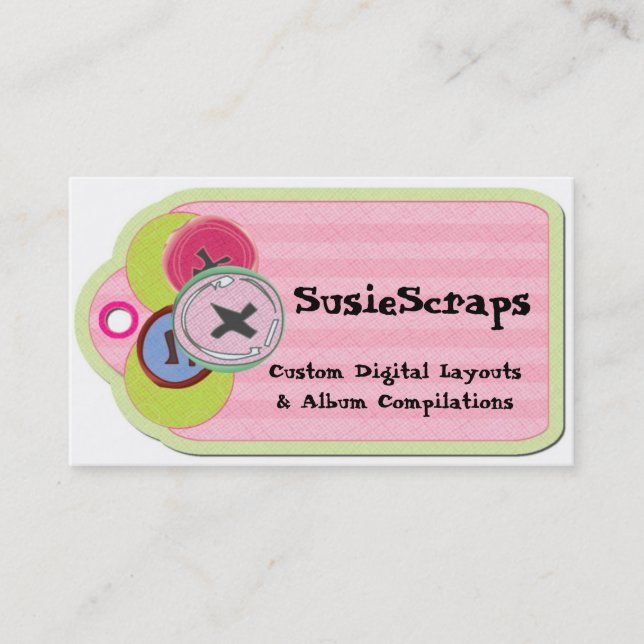 Country Buttons Scrapbooking Tag Business Card (Front)