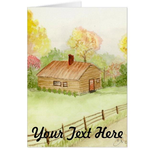 Country Cabin Greeting Card (Front)