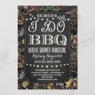 Country Camo I Do BBQ Invitations de douche nuptia