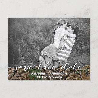 Country Camo Rustic Photo Save the Date Cards