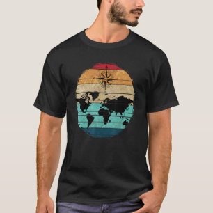 Country Cartography Compass Travelling Retro World T-Shirt