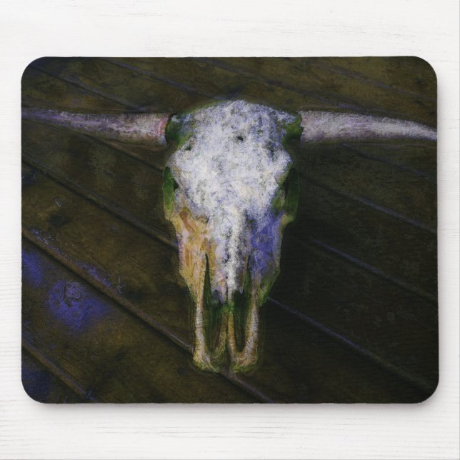 Country Cattle Rancher  Horns & Cow Skull Mousepad (Front)