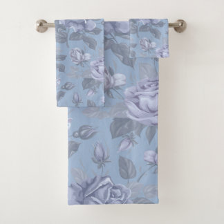   Country Chambray Blue Floral Towel Set
