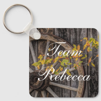 Country Charm - Rustic Western Wagon Wheel Keychain