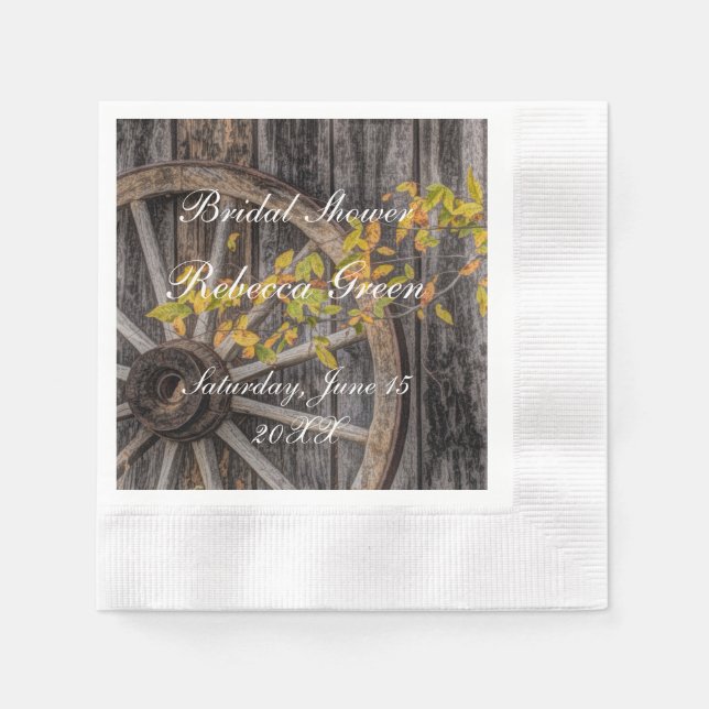 Country Charm - Rustic Western Wagon Wheel Napkin (Front)
