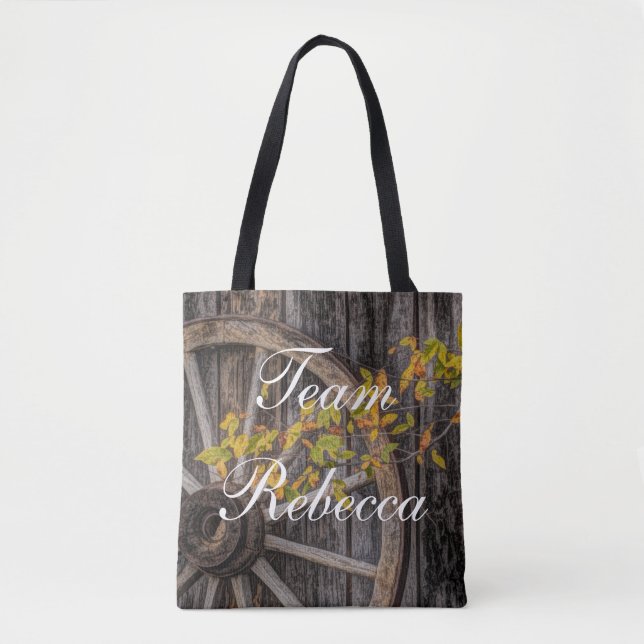 Country Charm - Rustic Western Wagon Wheel Tote Bag (Front)