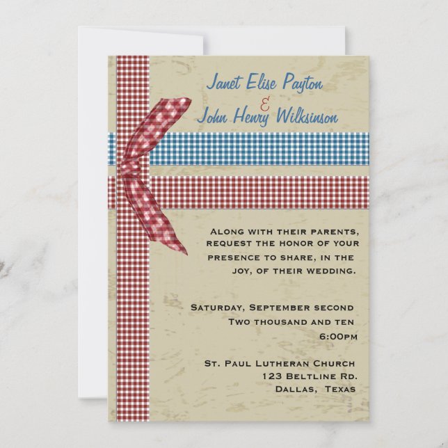 Country Charm Wedding Invitation (Front)