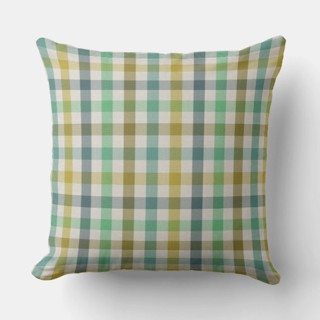 Country Check Large Decorative Throw Pillow (Front)