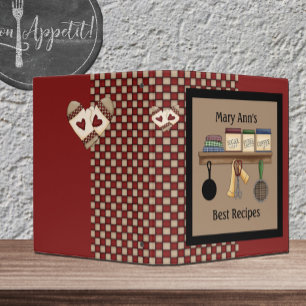 Country Check Recipe Binder