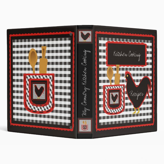 Country Chequered Kitchen Cooking Binder (Background)