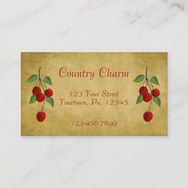 Country Cherries Business Card (Front)