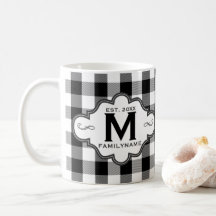 Country Chic B&W Buffalo Plaid Custom Family Logo