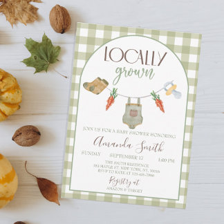 Country Chic Baby Shower Locally Grown Theme  Invitation