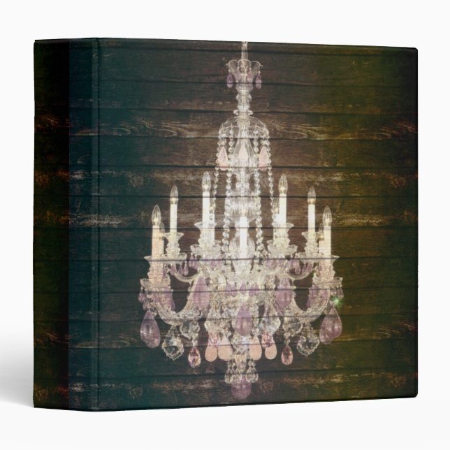 Country chic barn wood Rustic vintage chandelier Binder (Front/Spine)