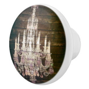 Country chic barn wood Rustic vintage chandelier Ceramic Knob