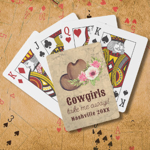 Country Chic Cowgirl Nashville Bachelorette Playing Cards