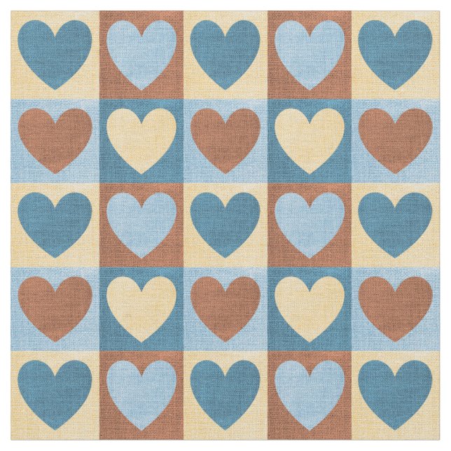 Country Chic Hearts Pattern Fabric (Close Up)