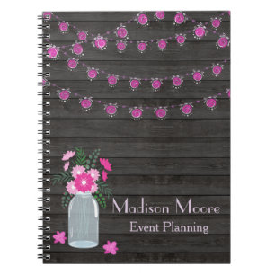 Country Chic Light Strings Event Planner Notebook