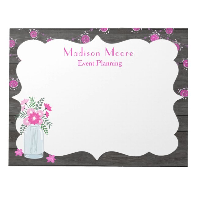 Country Chic Light Strings Event Planner Notepad (Front)
