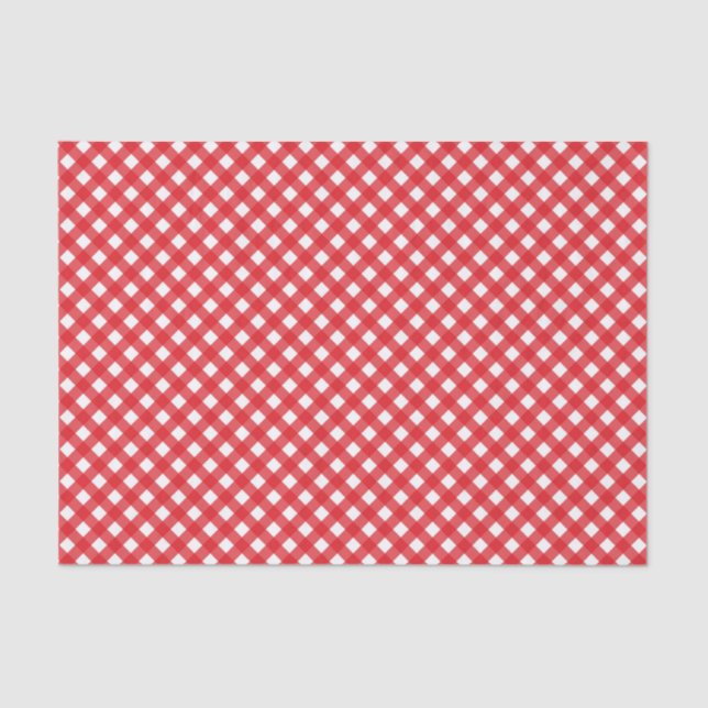 Country Chic Picnic Red Gingham Pattern Tissue Paper (Front)