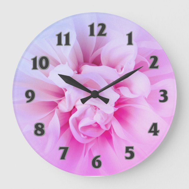Country Chic Pink Dreamy Dhalia Clock (Front)