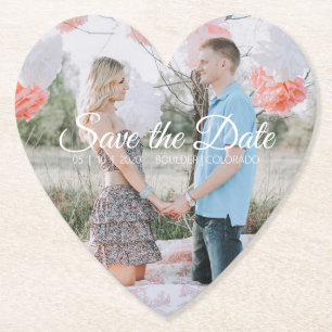 Country Chic   Save the Date Photo Coaster