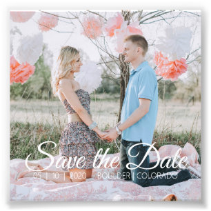 Country Chic    Save the Date Square Photo Print