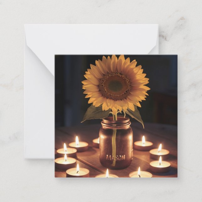 Country Chic: Sunflower and Mason Jar Design Card (Front)