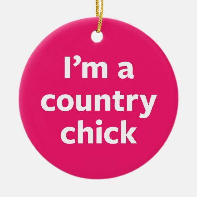 Country Chick Ceramic Ornament (Front)