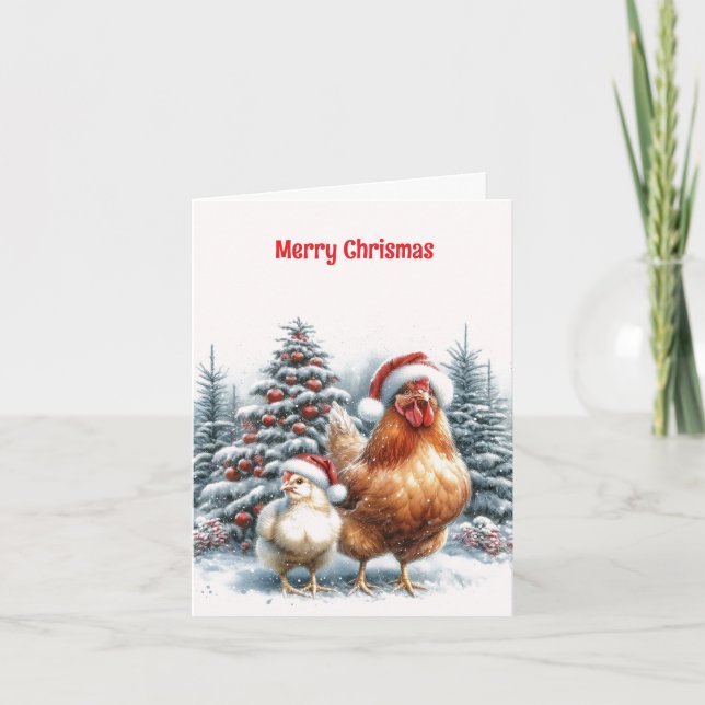 Country Chicken Christmas Card (Front)
