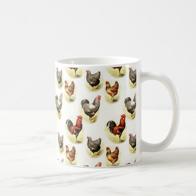 Country Chicken Pattern Coffee Mug (Right)