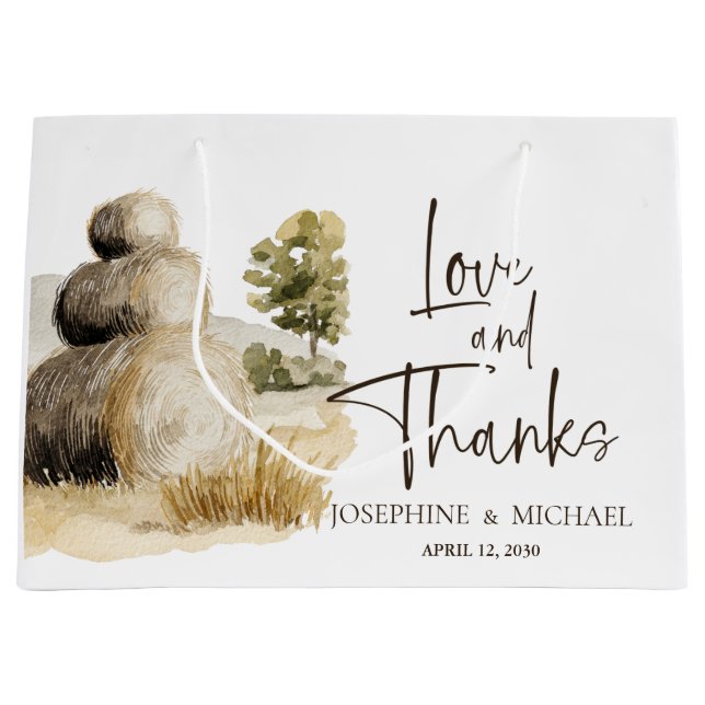Country Chicken Wedding Welcome Large Gift Bag (Front)