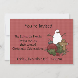 Country Christmas Celebration Invites